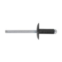Sealey RAB4010L Aluminium Rivet Black Large Flange 4 x 10mm Pack of 200
