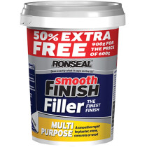 Ronseal 36545 Smooth Finish Multi Purpose Interior Wall Filler Ready Mixed 600g +50% RSLMPRMF6VP