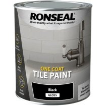 Ronseal 37674 One Coat Tile Paint Black Gloss 750ml RSLOCTPBG750