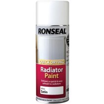 Ronseal 35093 One Coat Radiator Paint Spray White Satin 400ml RSLQDRSWS400