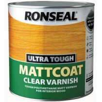 Ronseal 34763 Ultra Tough Hardglaze Internal Clear Varnish 2.5 Litre Mattcoat RSLUTVM25L