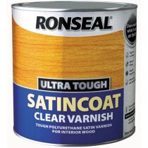 Ronseal 34761 Ultra Tough Hardglaze Internal Clear Varnish 2.5 Litres Satincoat RSLUTVSC25L