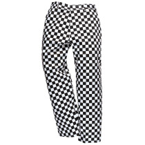 Portwest S068 (Chessboard) Black & White Check Chefswear Harrow Trousers - Waist L