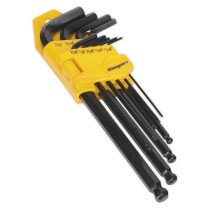 Sealey S01098 Ball-End Hex Key Set 9pc Long Imperial