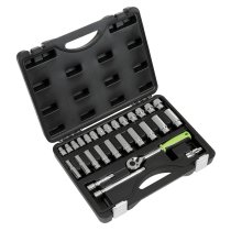 Sealey S01236 Socket Set 28pc 3/8"Sq Drive 6pt WallDrive Metric