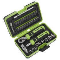 Sealey S01255 Socket & Bit Set 38pc 1/4"Sq Drive
