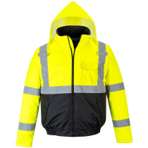 Portwest S363 Hi-Vis Two-Tone Bomber Jacket High Visibility - Yellow/Black