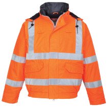 Portwest S773 Bizflame Rain Hi-Vis Antistatic FR Bomber Jacket-Portwest Chest XL (46"-48") - Orange