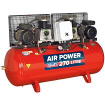 Sealey SAC2276B Compressor 270ltr Belt Drive 2 x 3hp 230V with Cast Cylinders