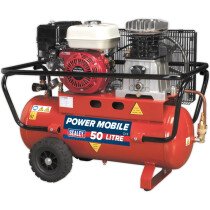 Sealey SA5055 Compressor 50ltr Belt Drive 4-Stroke OHV Petrol Engine 5.5hp