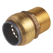Sealey SBA28BSA SharkBite Straight Adaptor ø28mm x 1"BSPT Brass