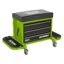 Sealey SCR18G Mechanic's Utility Seat & Toolbox - Hi-Vis Green