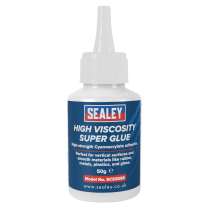 Sealey SCS305S High Viscosity Super Glue - Cyanoacrylate Adhesive, Fast-Bonding Formula 50g - Clear