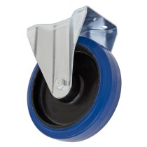 Sealey SCW3160FPEM Heavy-Duty Blue Elastic Rubber Fixed Castor Wheel ø160mm - Trade