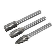 Sealey SDBCK3 Tungsten Carbide Rotary Burr Set 3pc Ripper/Coarse