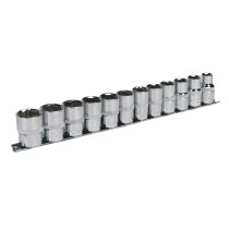 Sealey AK2695 Socket Set 12 Piece 1/2" Drive 6 Point WallDrive Metric