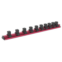 Sealey AK27084 Socket Retaining Rail Magnetic 1/2"Sq Drive 10 Clips