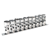 Sealey AK2710 Universal Joint Socket Set WallDrive 10 Piece 3/8" Drive Metric