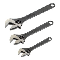 Sealey AK607 Adjustable Wrench Set 3pc Antirust Black Finish