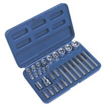 Sealey AK619 TRX-Star (Torx type) Socket & Bit Set 30 Piece 1/4", 3/8" & 1/2" Drive