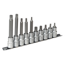 Sealey AK6215 Spline Socket Bit Set 10 Piece 1/2" Drive