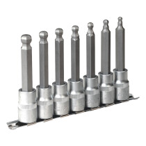 Sealey AK622 Hex Ball-End Socket Bit Set 7 Piece 1/2" Drive Metric