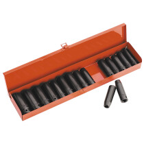 Sealey AK685 Impact Socket Set 16pc Deep 1/2"Sq Drive Metric/Imperial