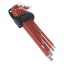 Sealey AK7164 Ball-End Hex Key Set 11 Piece Anti-Slip Extra-Long Metric