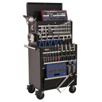 Sealey APCOMBOBBTK56 Topchest & Rollcab Combination 10 Drawer with Ball Bearing Runners - Bla...