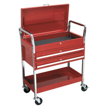 Sealey CX1042D Trolley 2-Level Extra Heavy-Duty with Lockable Top & 2 Drawers