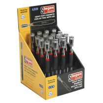 Sealey S0903DB Heavy-Duty Magnetic Pick-Up Tool with LED 3.6kg Capacity Display Box of 16
