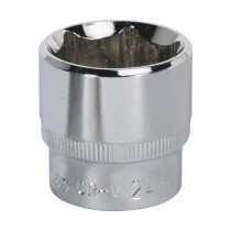Sealey SP3824 WallDrive® Socket 24mm 3/8"Sq Drive Fully Polished