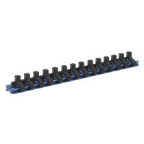 Sealey SR1414 Socket Retaining Rail with 14 Clips Aluminium 1/4" Drive