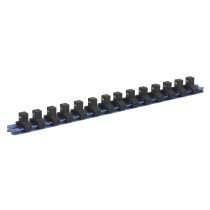 Sealey SR3814 Socket Retaining Rail with 14 Clips Aluminium 3/8" Drive