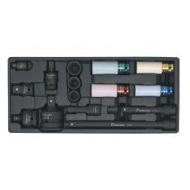 Sealey TBT25 Tool Tray with Impact Socket & Adaptor Set 15pc