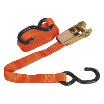 Sealey TD0845S Ratchet Tie Down 25mm x 4.5mtr Polyester Webbing S Hook 800kg Load Test