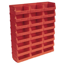 Sealey TPS124R Plastic Storage Bin 103 x 85 x 53mm - Red Pack of 24