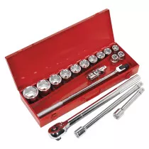 Sealey AK2597 Socket Set 17pc 3/4"Sq Drive WallDrive Metric