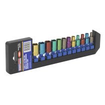 Sealey AK282 Multi-Coloured Socket Set 12 Piece 1/4" Drive Metric