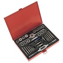 Sealey AK3033 Tap & Die Set Split Dies 33pc Metric/UNF/BSP