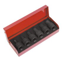 Sealey AK5608 Impact Spline Socket Bit Set 6pc 1/2"Sq Drive