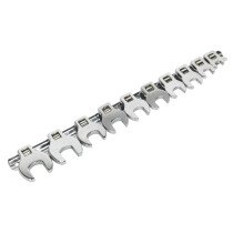 Sealey AK5989 Crows Foot Open End Spanner Set 10pc 3/8"Sq Drive Metric