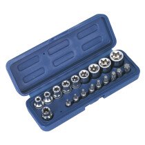 Sealey AK6191 TRX-Star (Torx type) Socket & Bit Set 19 Piece 3/8" Drive