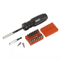Sealey AK6498 Gearless Screwdriver with 33 Piece Bit Set
