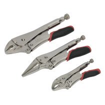 Sealey AK6863 Locking Pliers Set Quick Release 3 Piece