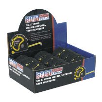 Sealey AK98912 Rubber Measuring Tape 5mtr(16ft) x 19mm Metric/Imperial Pack of 12