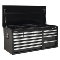 Sealey AP41149B Topchest 14 Drawer with Ball Bearing Runners Heavy-Duty - Black