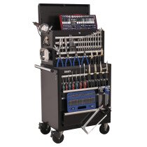 Sealey APCOMBOBBTK56 Topchest & Rollcab Combination 10 Drawer with Ball Bearing Runners - Bla...