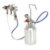 Sealey HVLP-79/P Pressure Pot System HVLP with Gun & Hoses 1.7mm Set-Up