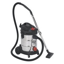 Sealey PC300SDAUTO Vacuum Cleaner Industrial 30ltr 1400W/230V Stainless Bin Auto Start